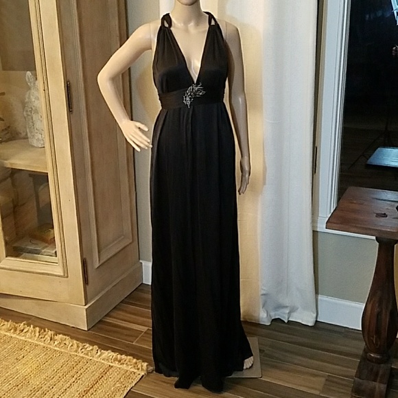💝HALE BOB Silk Goddess Dress Maxi Crystal feather